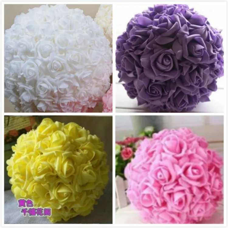 8 Inch Artificial Foam Rose Ball Kissing Ball Flower Centerpieces For