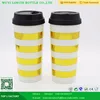 White Double Wall Coffee Mug With Lid,Gold Foil Coffee Tumbler For Office,Rose Gold Coffee Cup For Coffee Drink