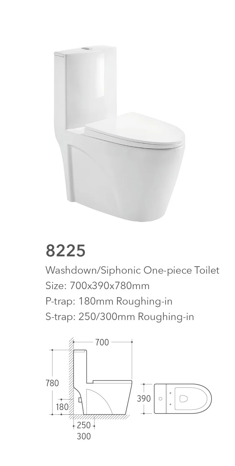 8225c Factory Direct Price Floor Mounted Washdown One Piece Design