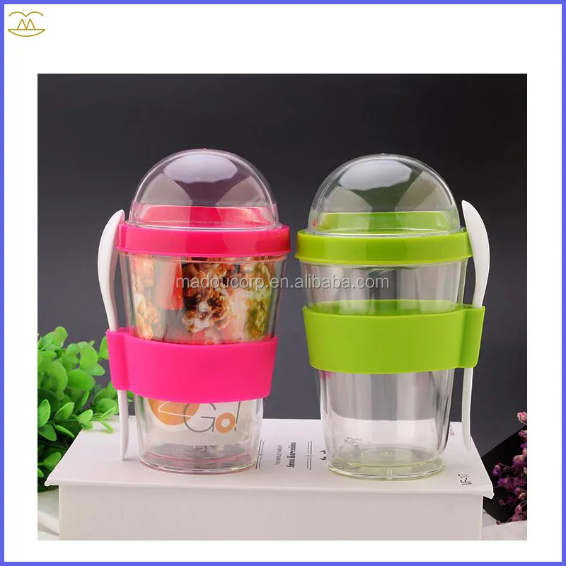 Wholesale Bpafree Plastic Salad Shaker Plastic Salad Cup With Fork