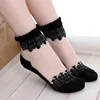 Elastic mesh knit frill trim transparent ruffle lace drop ship sheer socks for women