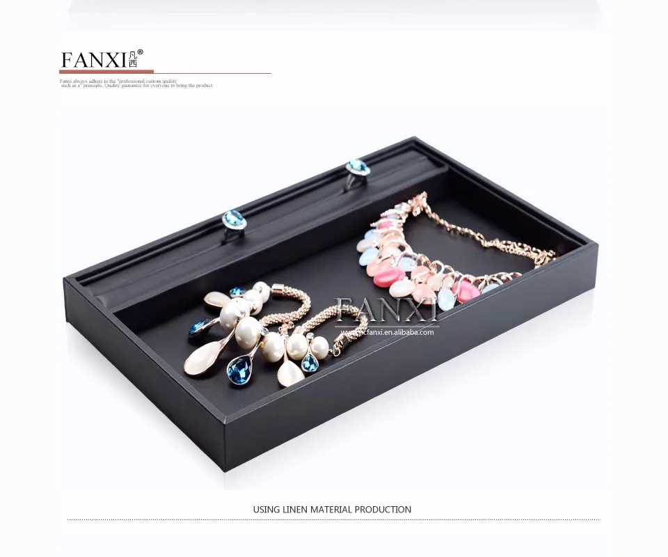 Fanxi China Factory Portable Jewelry Display Tray Ring Necklace