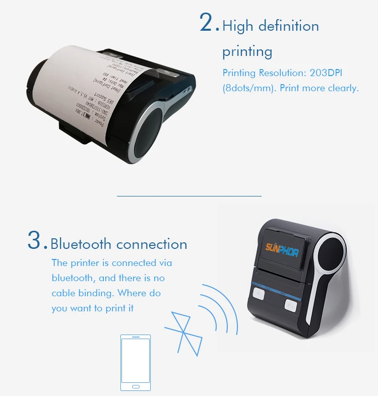 3inch Mini Handheld Thermal Printer Bluetooth Battery Powered Printer Buy Thermal Printer 5190