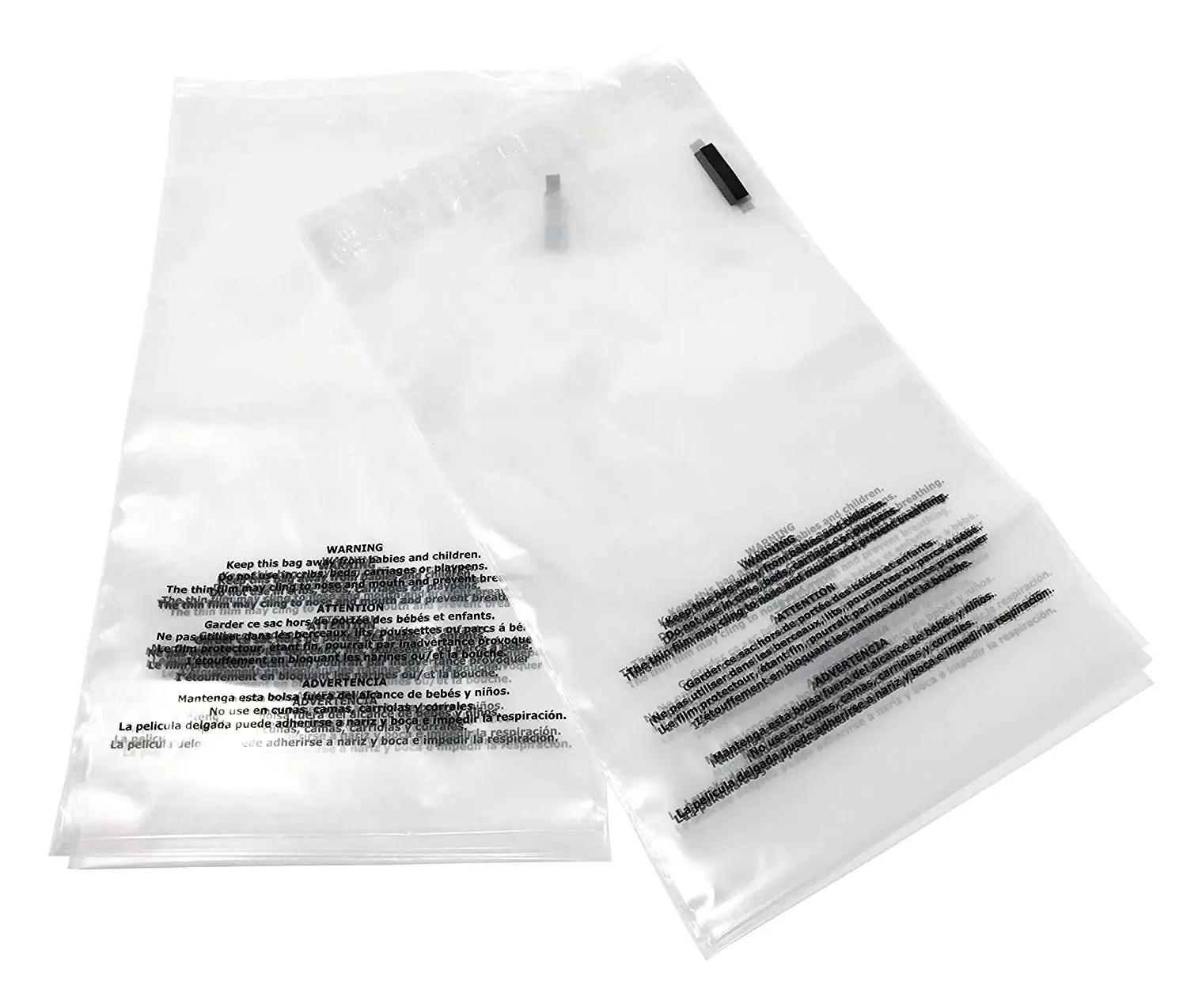 FBA Prep Bagging and Bundling Zany 10x13 Self-Seal Clear Poly Bags ; Suffocation Warning for FBA ; Peel and Seal Closure 