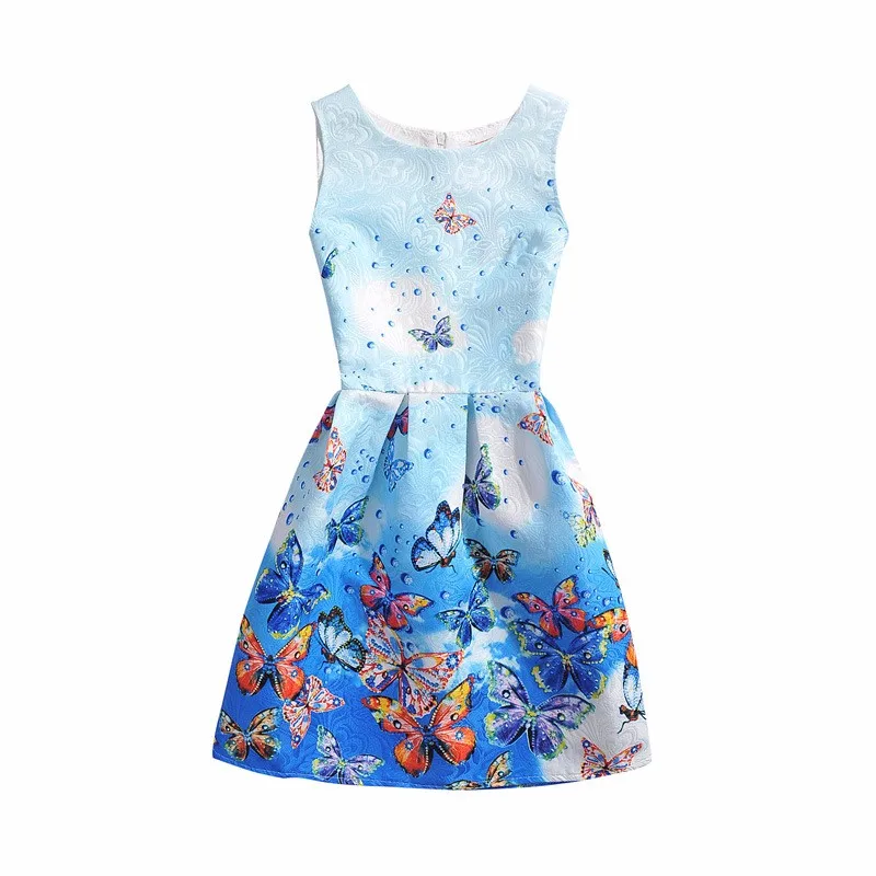 Голубое платье с бабочками