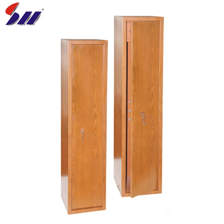 Hot Sale Oem Mechanical Lock Wall Mounted Wood Grain Gun Safe Cabinet For Sale Buy Wood Grain Gun Cabinet Wall Mounted Gun Safe Cabinet Gun Cabinets For Sale Product On Alibaba Com