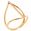 gold simple ring, double V shape knuckle ring for girl