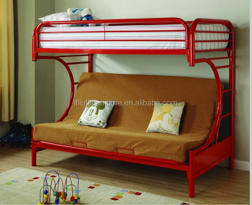 metal bunk beds twin over full futon