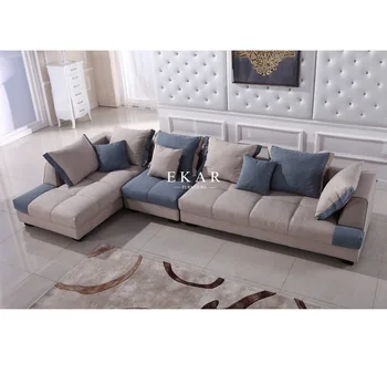High Quality Modern 6 Seater Couch Pine Wood Grey Fabric Sofa Set Design Product On