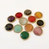 CZ6840 wholesale framed stone,Glossy gold plated,cz micro round bead glass connector,cubic zirconia charm bracelet findings