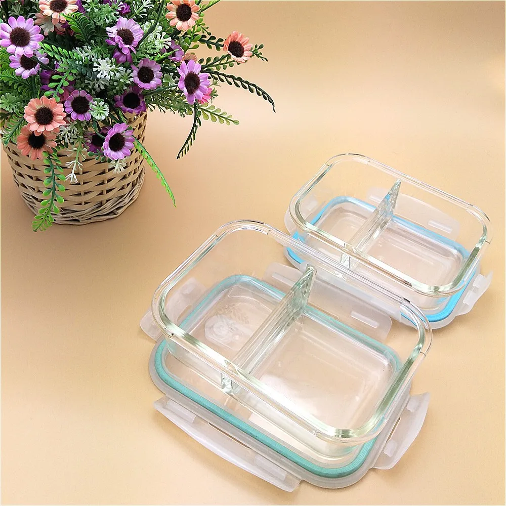 Glass Bento Box/meal Food Storage Lunch Box With Divider/glass Food