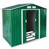 Garden Pent Metal Shed Greenhouse Tool Storage with Double Doors Saddle Roof