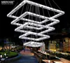 5 Layers Square Crystal LED Pendant Light for Staircase MD2473-5S