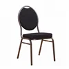 Hot sale wholesale furniture iron hall wedding stacking ovral back modern metal banquet chair