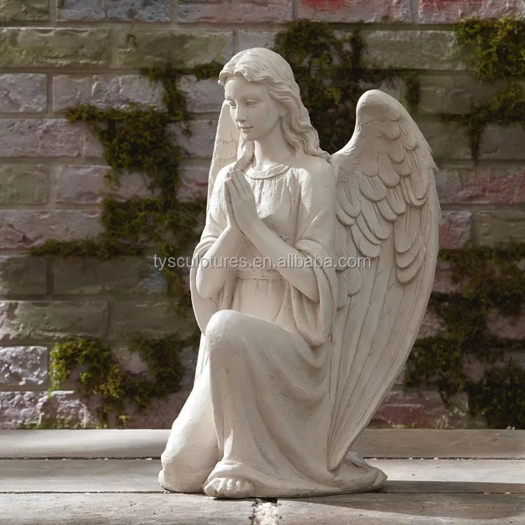 Wholesale Life Size Stone Indoor Weeping Kneeling Guardian Angel Statue