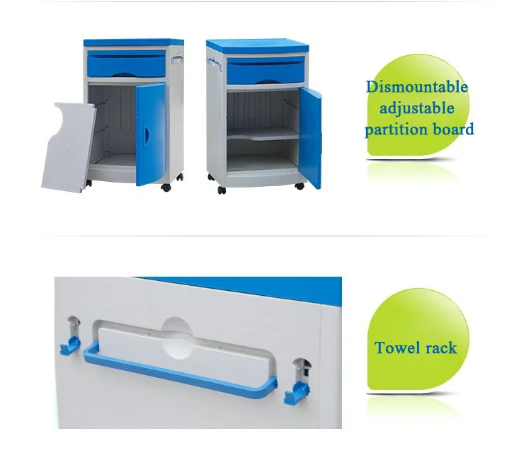48*48*72cm Kangmei Hospital Bedside Table Plastic Medical Bedside Cabinet without wheel