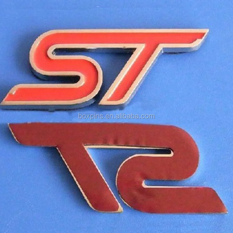 3D Metal Red SS Racing Front Hood Grille Badge Emblem Car Decoration SS Logo