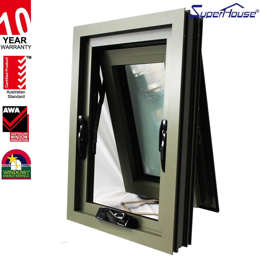 Bronze colour Aluminum Glass Awning window Residential
