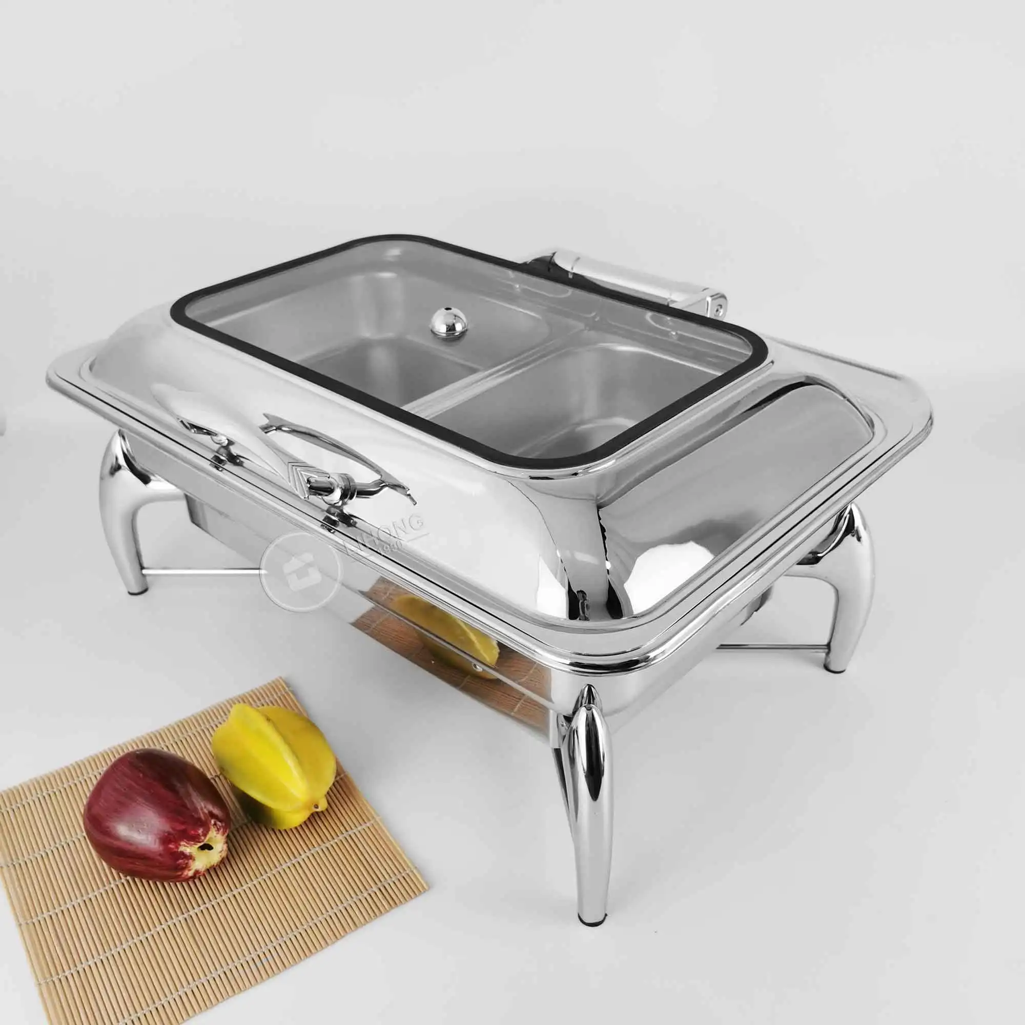 High Quality White Round Ceramic Chafing Dishes With Gold Rose Buy