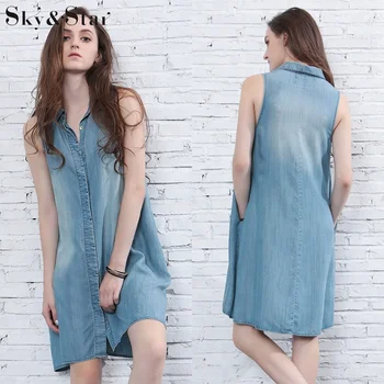 knee length jean dress