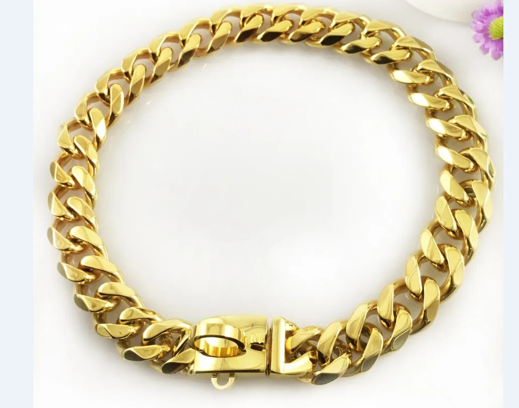 18k Gold Luxury Dog Chain Cuban Pitbull Big Dog Chain