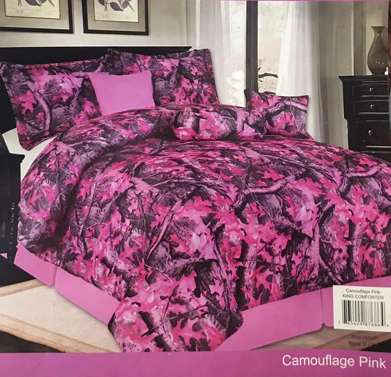 Buy Unidos Collection 7pc Pink Camouflage Comforter Set Brown