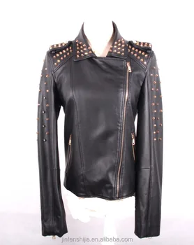 rivet leather jacket