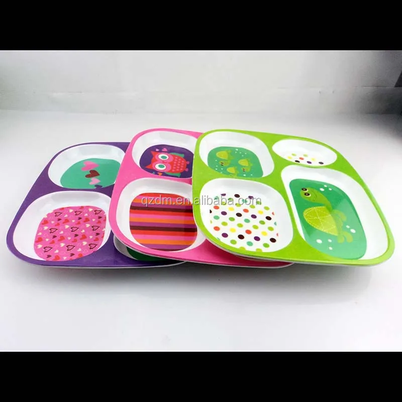 Hot Sale Plastic Melamine Divided Plate For Kids