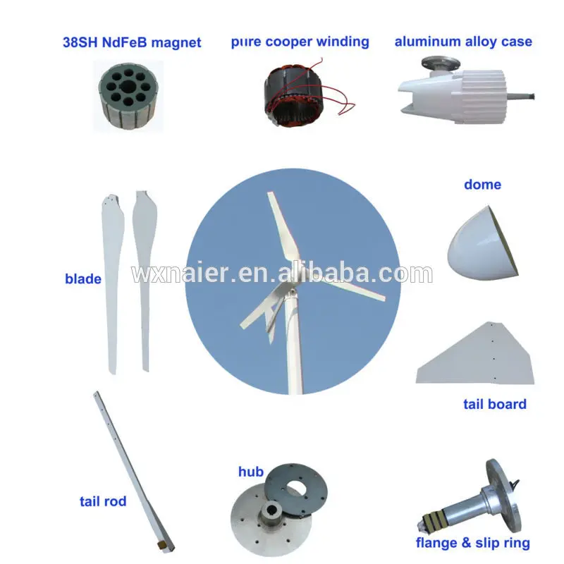 Ce Approved 2kw Horizontal Wind Turbine Generator With Good Price And
