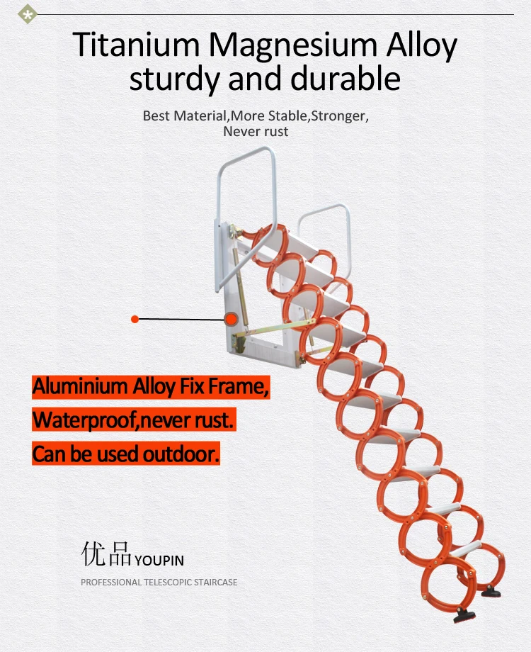 Super Quality Waterproof Wall Mounted Type Safety Flexible Folding Ladder