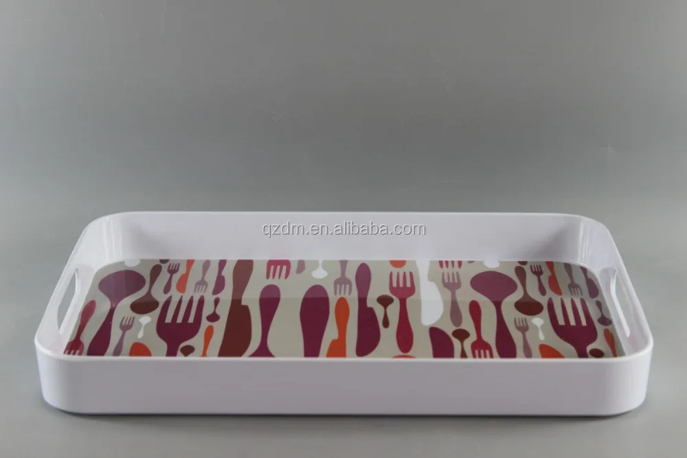Rectangle Melamine White Serving Tray