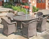 Outside patio oval shaped banquet table and chair furniture outdoor rattan royal dining set