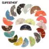 GUFEATHER L139 Tassel jewelry accessories Colorful Fan Cotton Tassel With Golden Clip,2pcs/pack