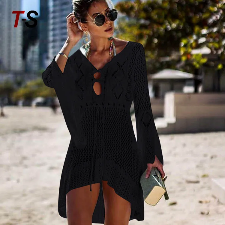 Women's Bathing Suit Cover Up Lace Crochet Swimwear Beach Crochet Dress