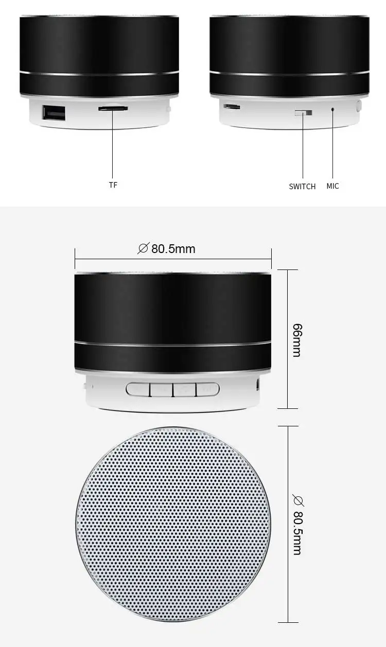 New Arrival Mini Wireless Portable Blue Tooth A10 Speaker Music Subwoofer Support Tf Usb With Led Lamp - ANKUX.COM