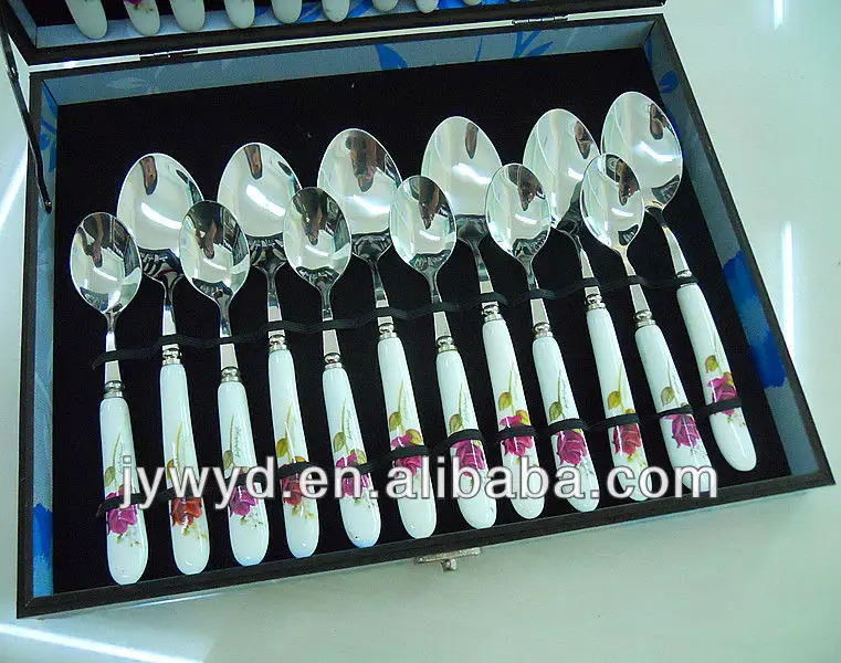 24pcs Ceramic Handle Cutlery Set Stainless Steel Flatware Set Buy