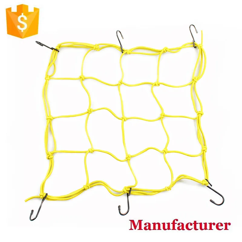 15" X 15" Elastic Motorcycle Luggage Net With Plastic Hooks Cargo Nets
