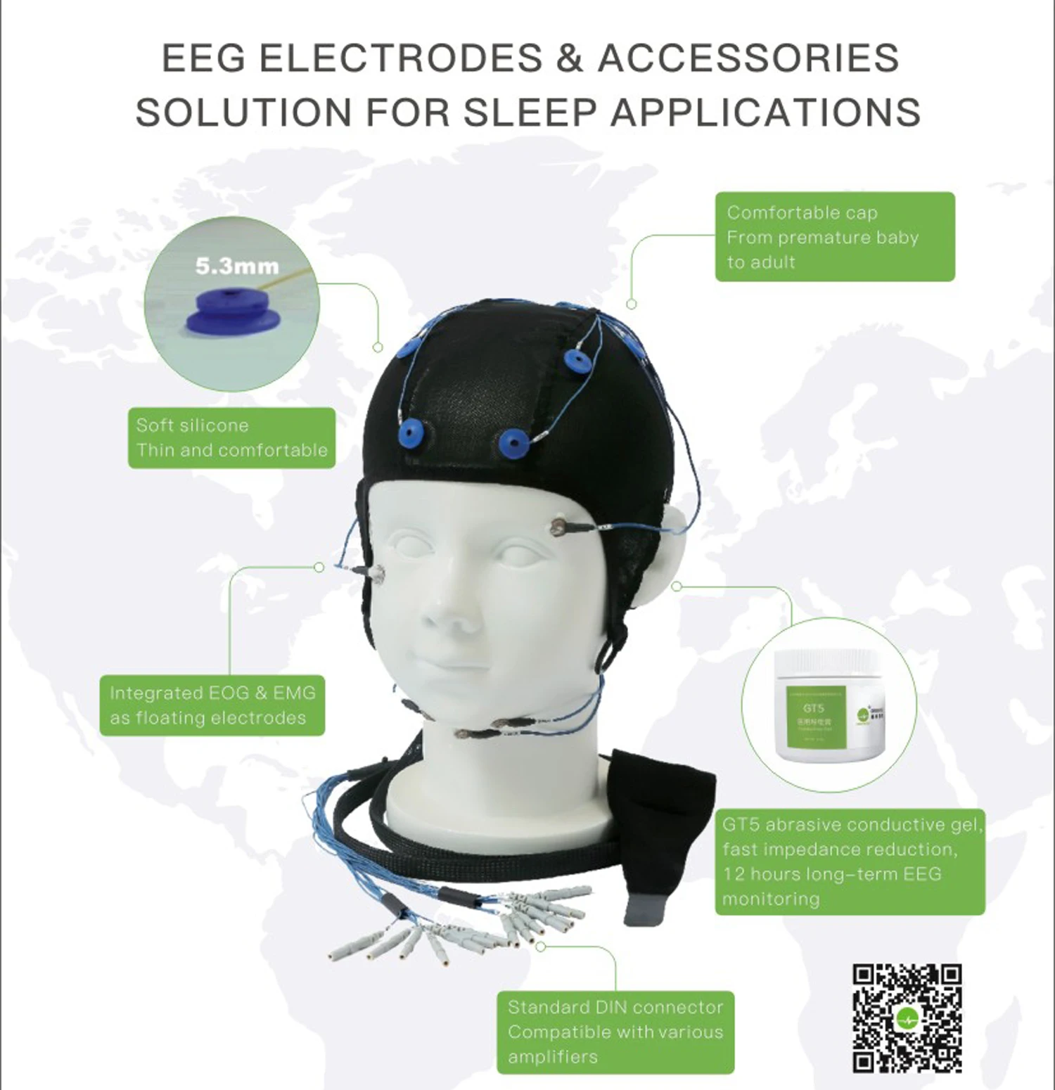 用于psg 和eeg 睡眠分析的iso 认证ag Agcl 电极帽 Buy Eeg 睡眠分析 Psg 分析 Ag Agcl 电极帽product On Alibaba Com