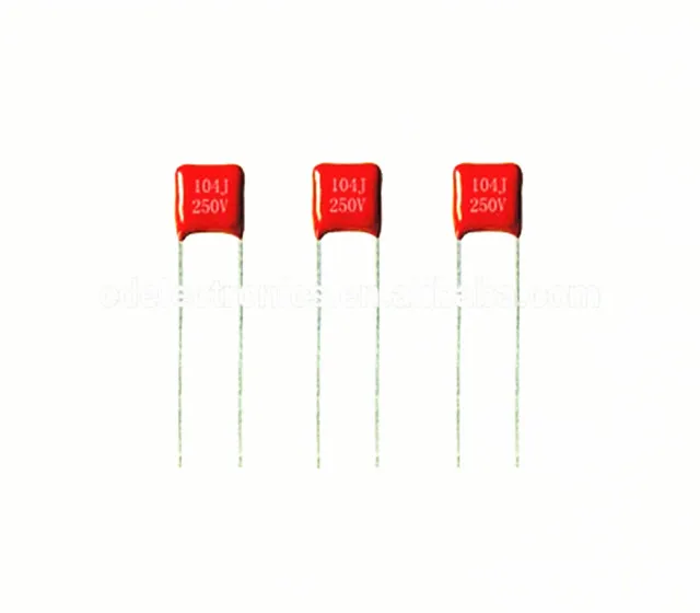 50PCS CL21 105J 100V 1UF 1000NF P10 Metallized Film Capacitor
