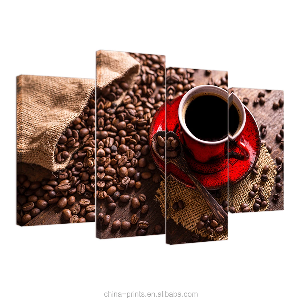 Coffee Shop Cup /& Beans Canvas Wall Art Picture Print