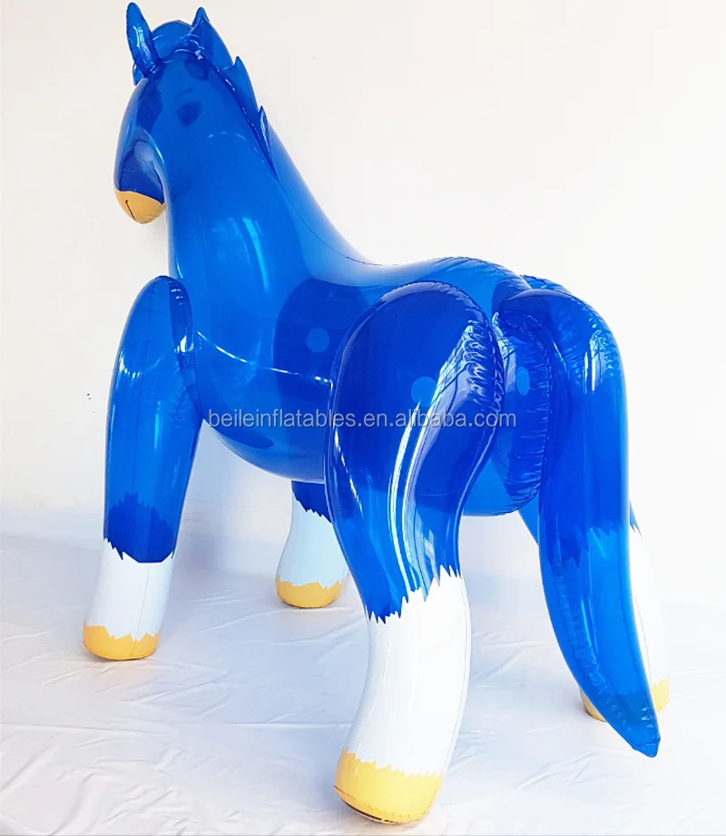 Customized Pvc Inflatable Cartoon Blue Horse - Buy Inflatable Horse ...