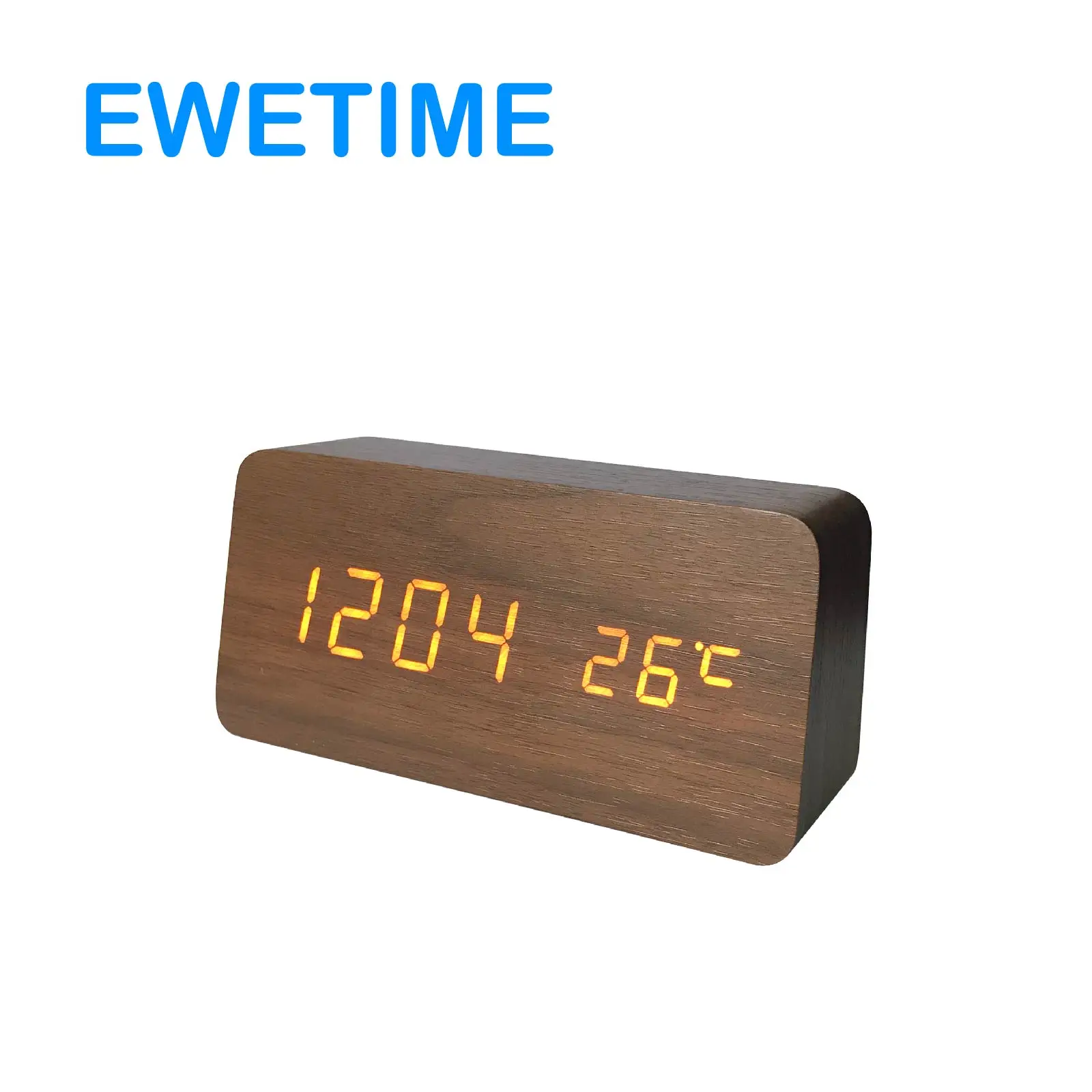 Digital Desktop Led Wooden Alarm Clock With Temperature Display On Alibaba Com