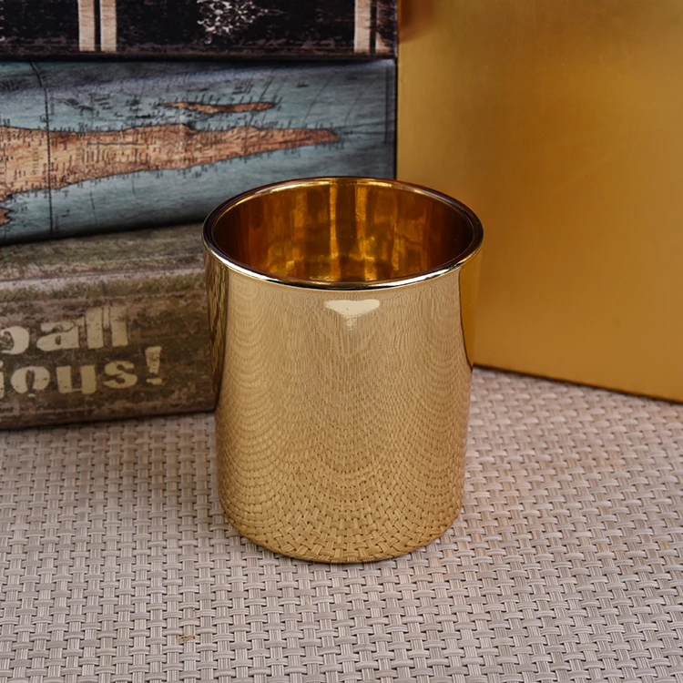 Wholesale customized electroplating glass candle jars for home decoration