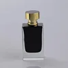 Custom Design Famous Brand Inside Black Painting 50ml 100ml Empty Spray Fancy Rectangle Square Black Glass Bottle Perfume