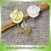 Wholesale Personalized Gold/Silver Plated Rose Shape Metal Bookmark