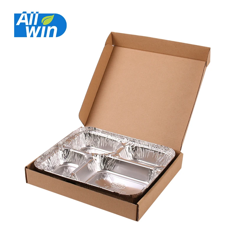 Disposable Aluminum Foil Compartment Food Container Zhengzhou Laiwosi