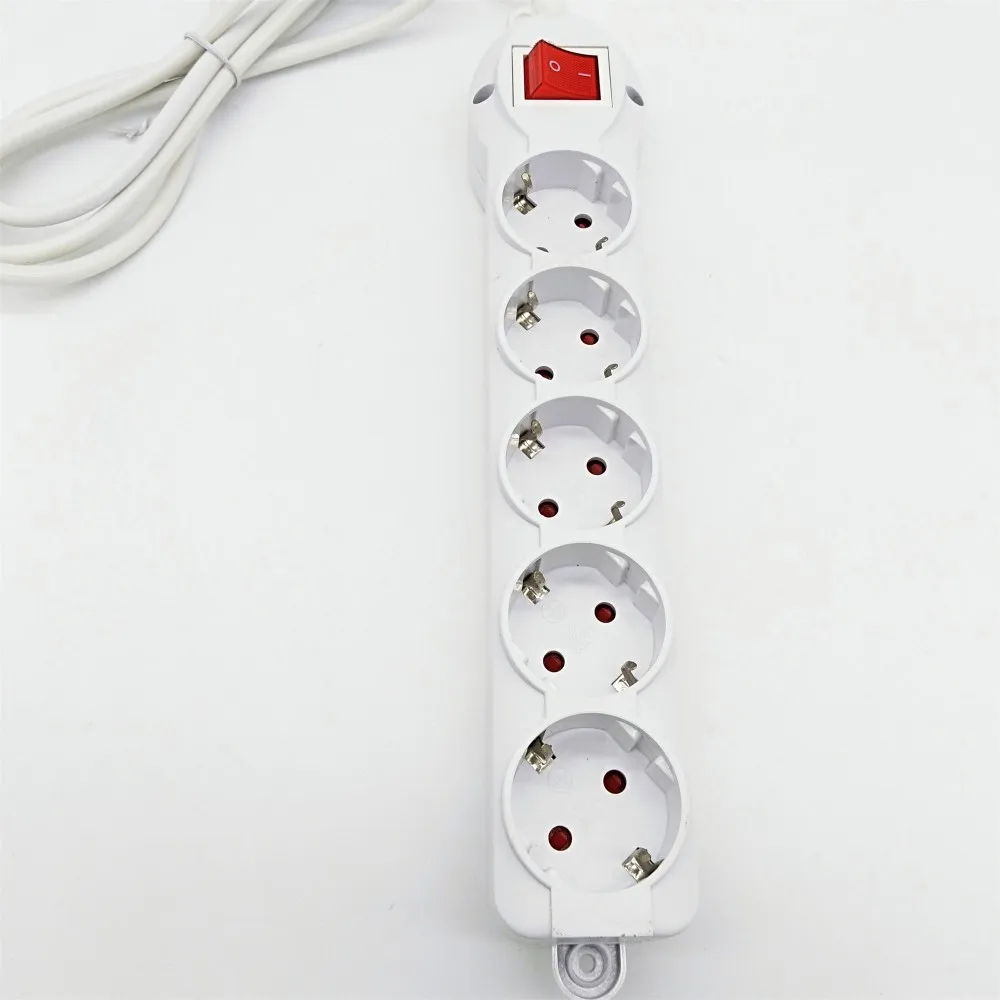 New Design 5 Way Power Strip Europe Power Cable Power Strip With Long