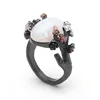 Opal Ring Plum Flower Branch Shape Refinement Design women wedding ring