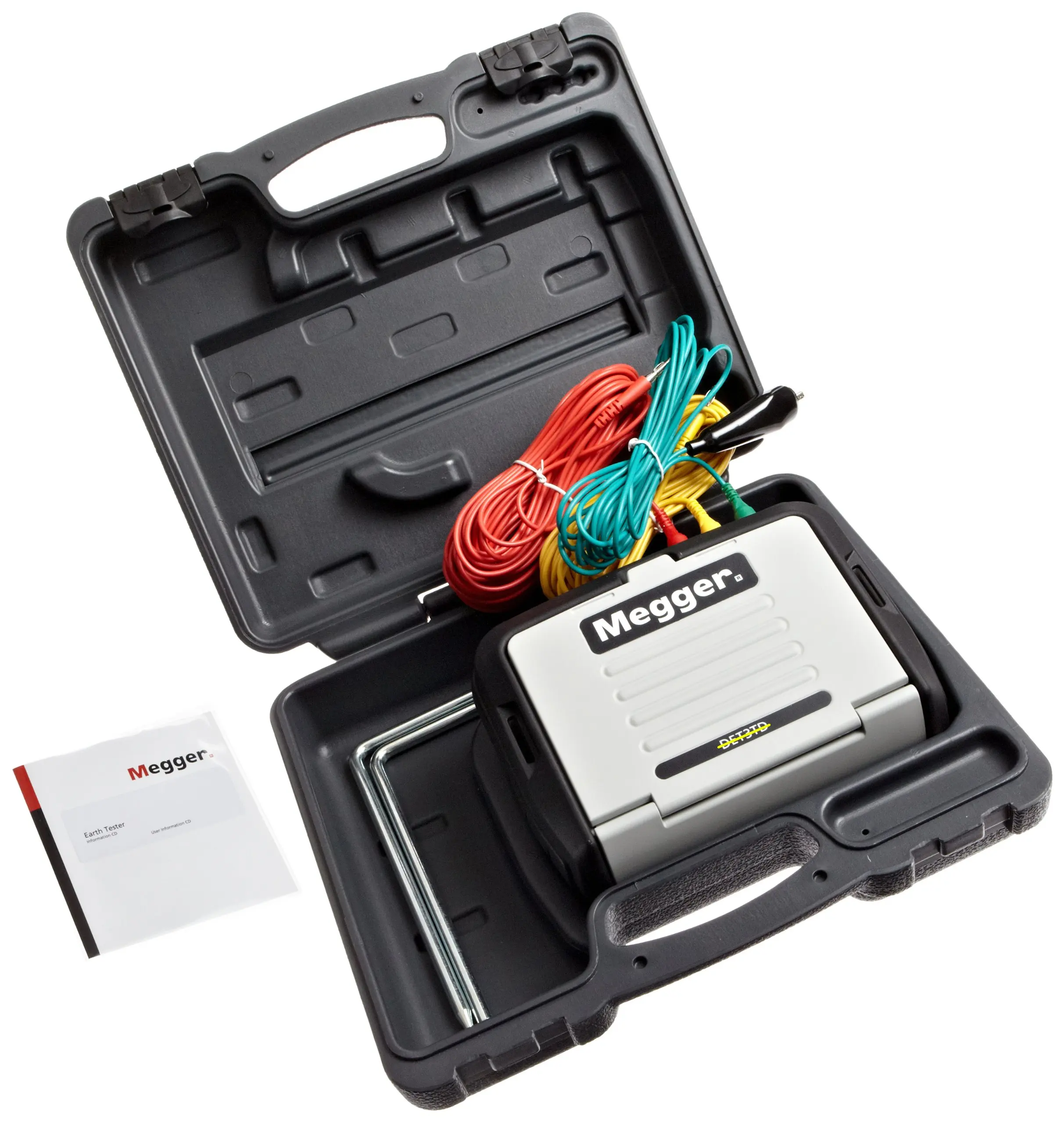 Megger DET3TD 3-Terminal Digital Ground Resistance Tester, 0.01 to 2000 2%± 3d Resistance Range, 0-100 V Ground Voltage Range