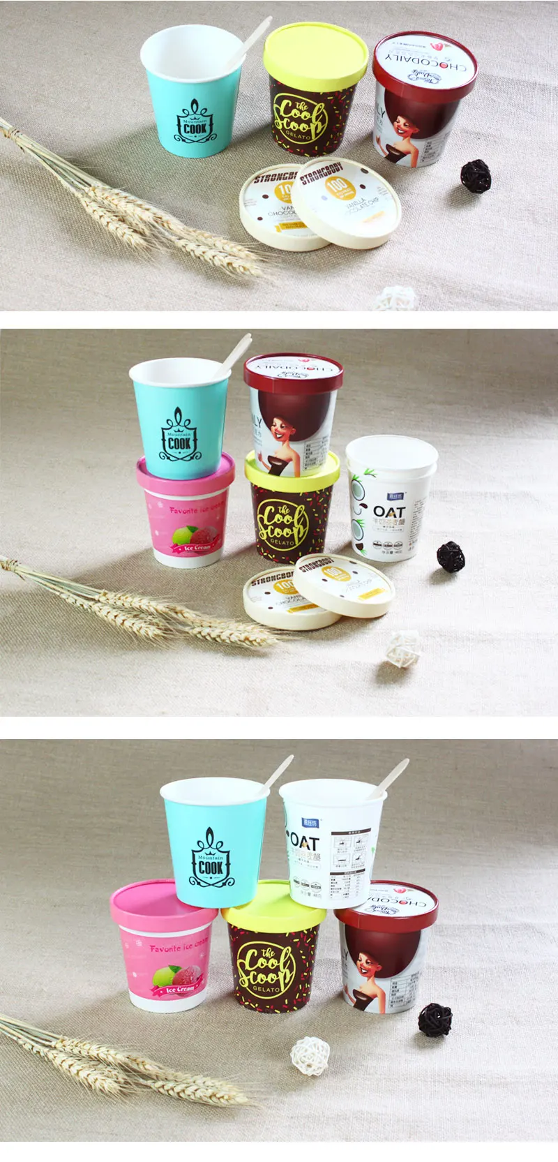 Disposable Ice Cream Pints Yogurt Tubs Various Wholesale Pla Ice Cream